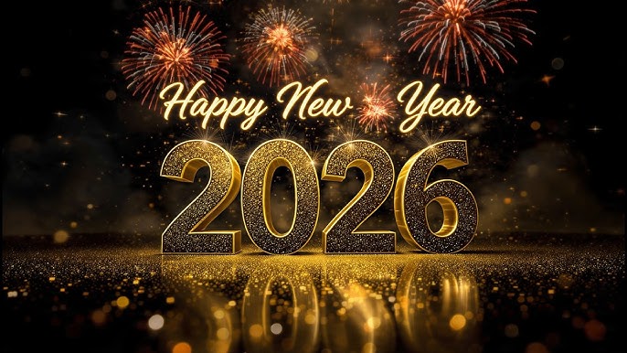 اجدد صور تهنئة رأس السنة الميلادية 2026 الجديدة مكتوب عليها Happy New Year بالأنجليزي