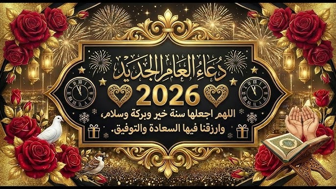 تفتح أبواب الخير ” ردد الأن ” دعاء السنة الجديدة 2026 العام الميلادي الجديد مكتوب ومستجاب للراحة والطمأنينة