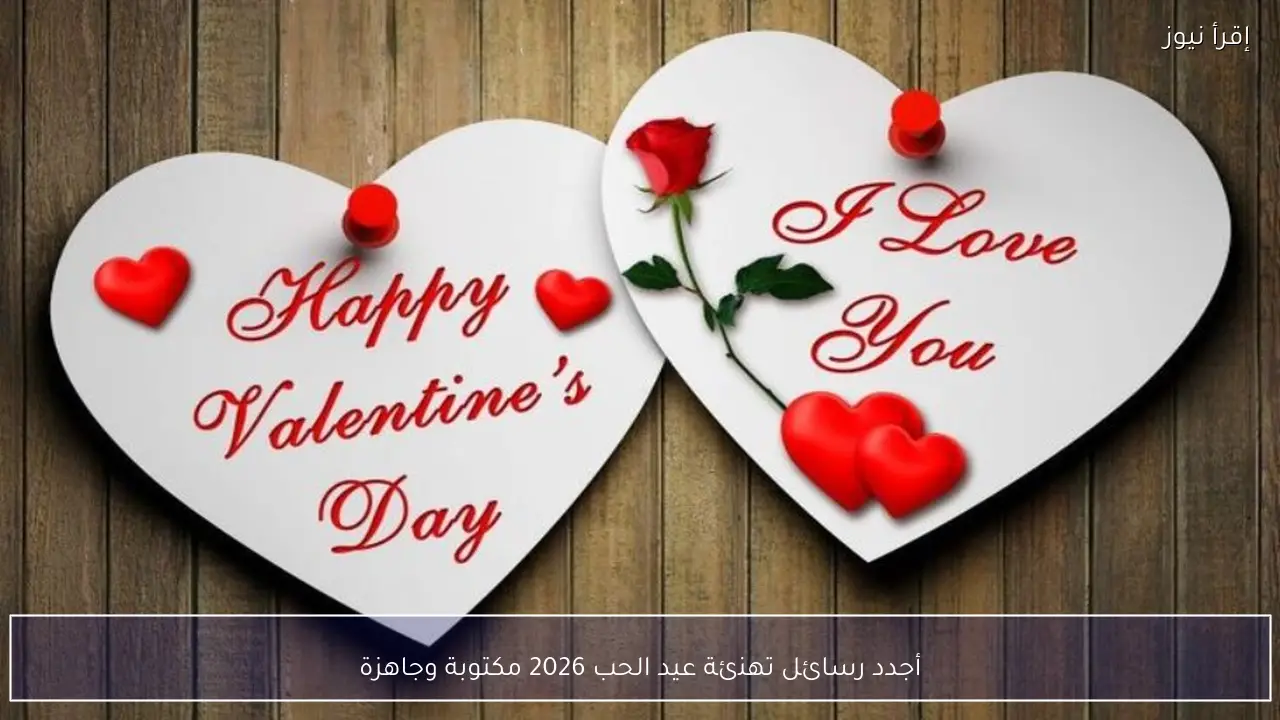أجدد رسائل تهنئة عيد الحب 2026 مكتوبة وجاهزة لتعبر عن الحب والمودة بكلمات مؤثرة