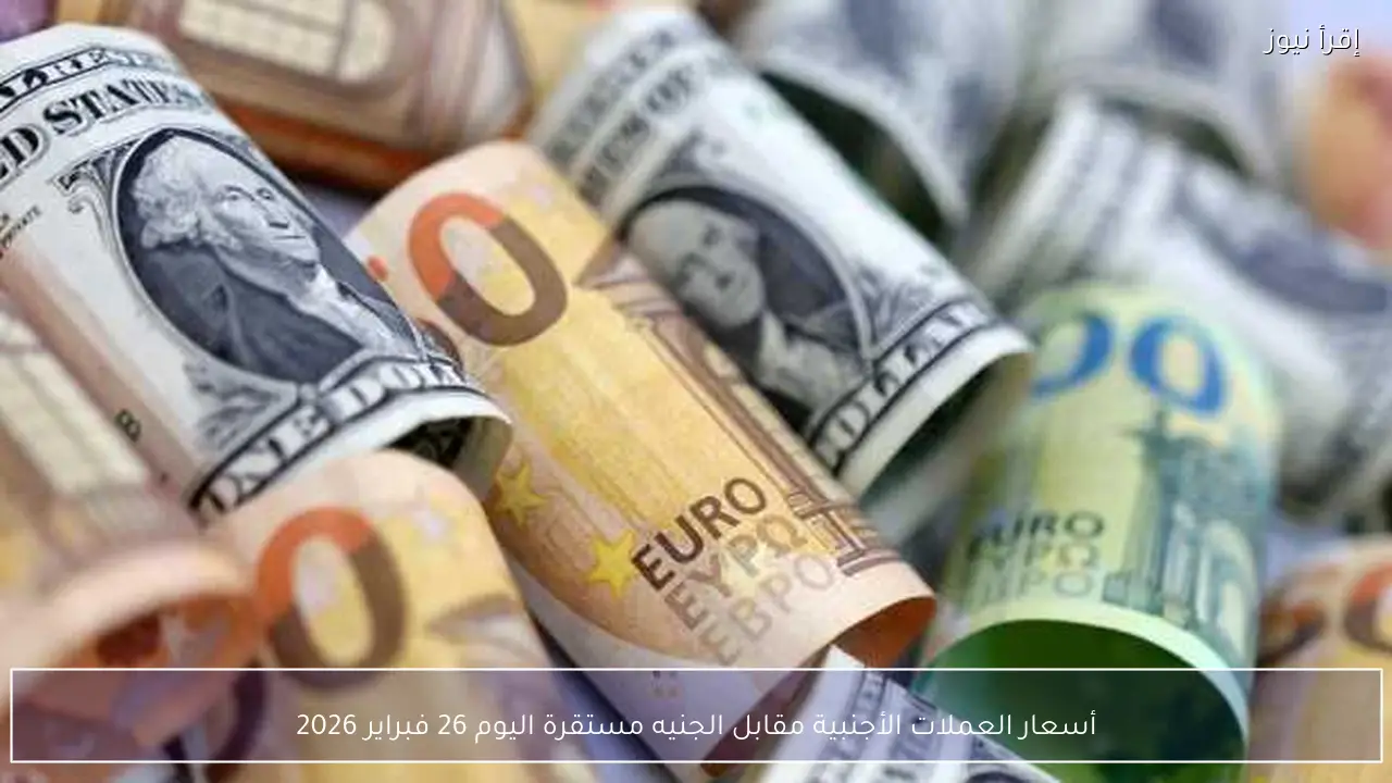 أسعار العملات الأجنبية مقابل الجنيه مستقرة اليوم 26 فبراير 2026