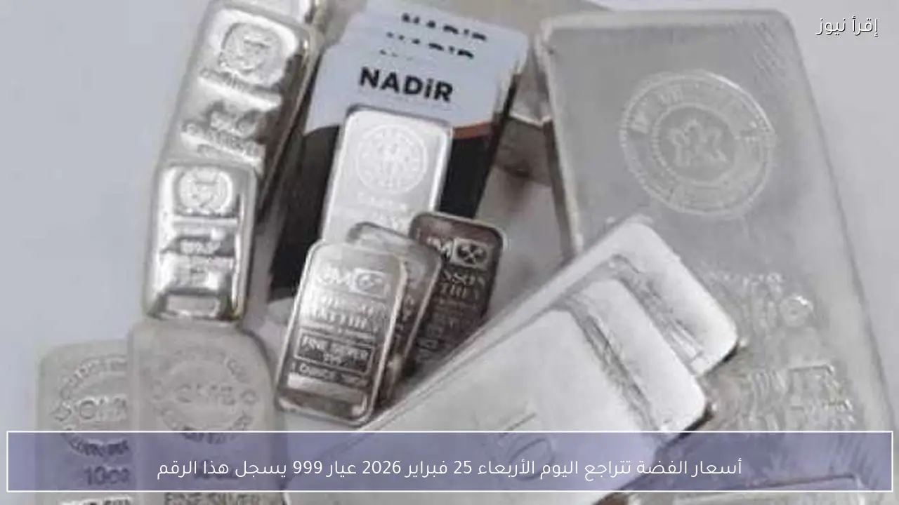 أسعار الفضة تتراجع اليوم الأربعاء 25 فبراير 2026 عيار 999 يسجل هذا الرقم