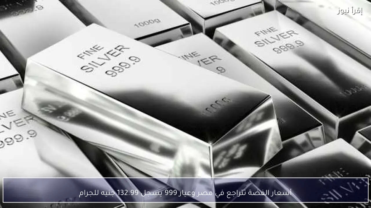 أسعار الفضة تتراجع في مصر وعيار 999 يسجل 132.99 جنيه للجرام