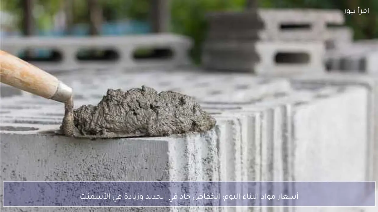 أسعار مواد البناء اليوم: انخفاض حاد في الحديد وزيادة في الأسمنت