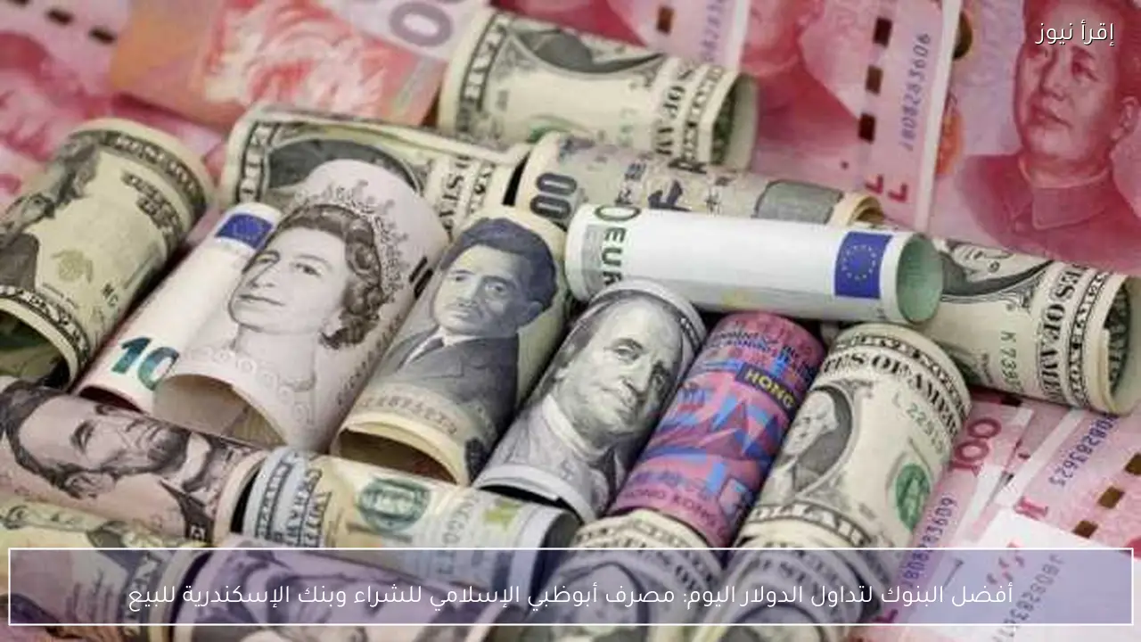أفضل البنوك لتداول الدولار اليوم: مصرف أبوظبي الإسلامي للشراء وبنك الإسكندرية للبيع