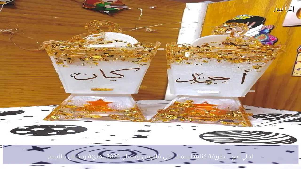 احلي مع .. طريقة كتابة اسمك على فانوس رمضان 2026 تهنئة رمضان بالأسم