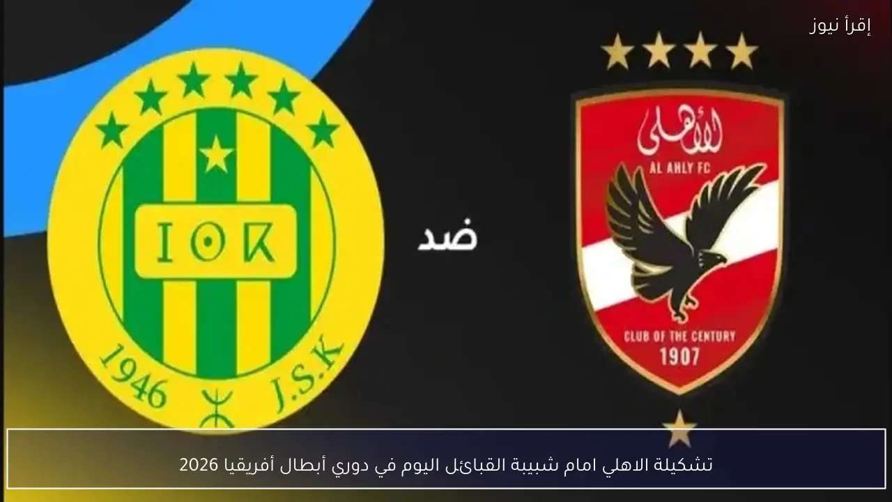 تشكيلة الاهلي امام شبيبة القبائل اليوم في دوري أبطال أفريقيا 2026