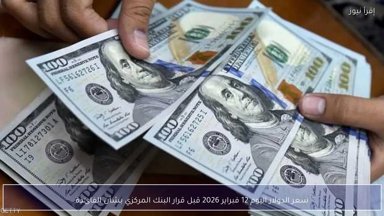 سعر الدولار اليوم 12 فبراير 2026 قبل قرار البنك المركزي بشأن الفائدة