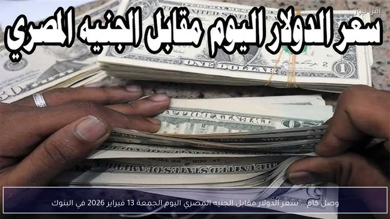 وصل كام .. سعر الدولار مقابل الجنيه المصري اليوم الجمعة 13 فبراير 2026 في البنوك