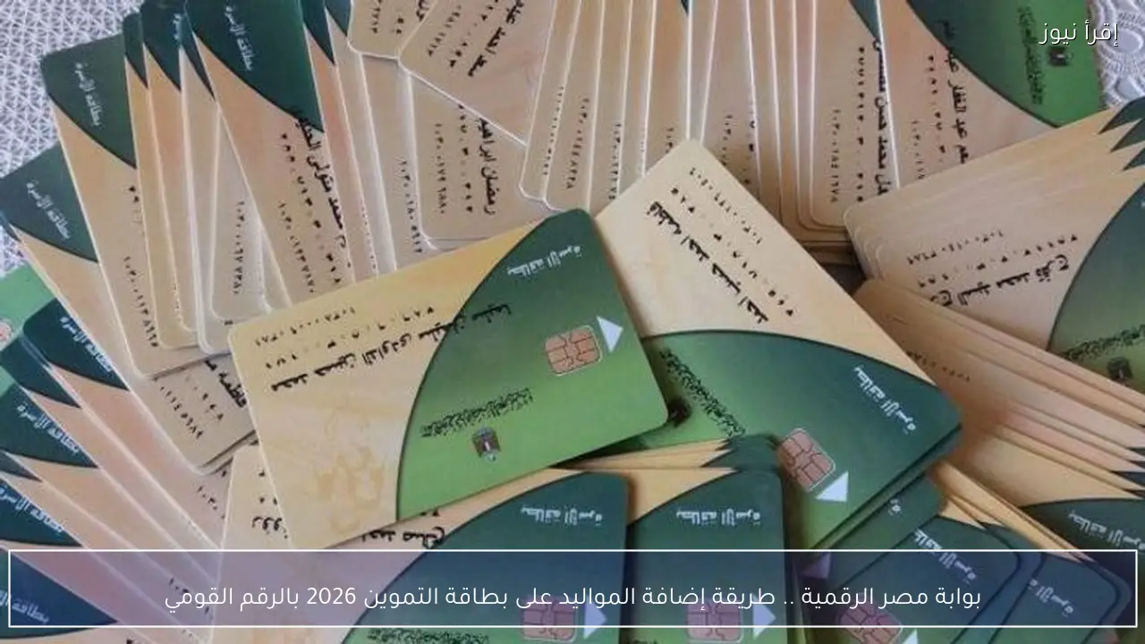 بوابة مصر الرقمية .. طريقة إضافة المواليد على بطاقة التموين 2026 بالرقم القومي