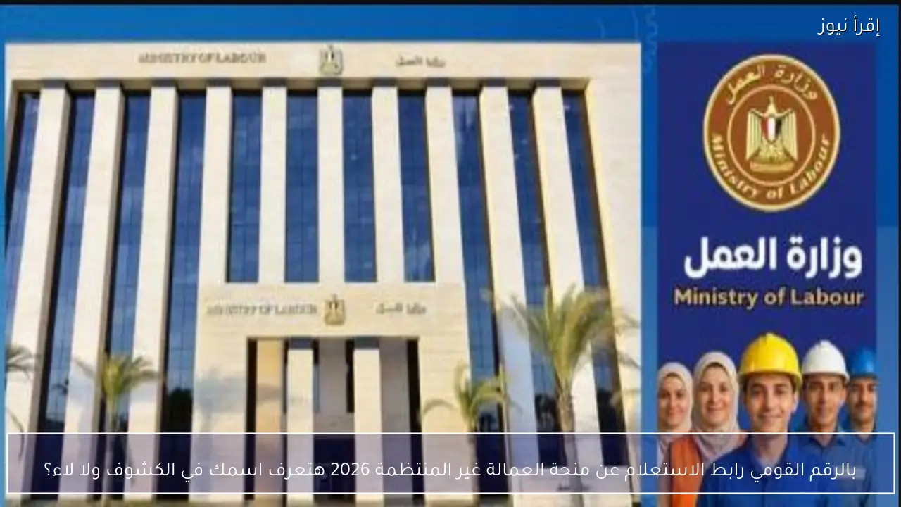 بالرقم القومي رابط الاستعلام عن منحة العمالة غير المنتظمة 2026.. هل اسمك ضمن الكشوف ولا لاء؟