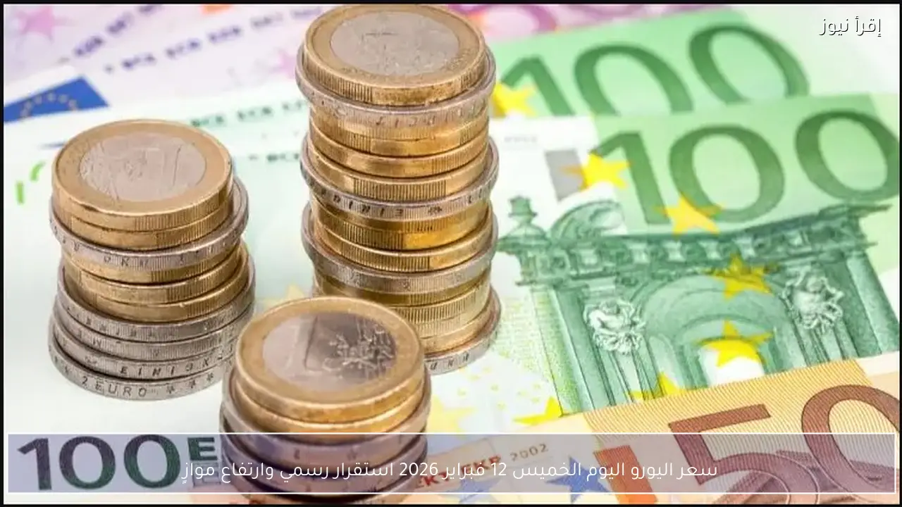 سعر اليورو اليوم الخميس 12 فبراير 2026 استقرار رسمي وارتفاع موازٍ