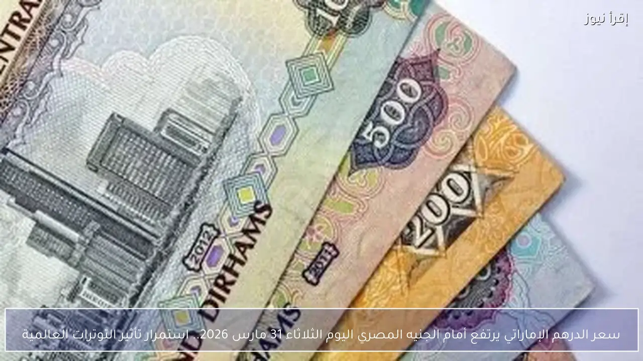 سعر الدرهم الإماراتي يرتفع أمام الجنيه المصري اليوم الثلاثاء 31 مارس 2026.. استمرار تأثير التوترات العالمية
