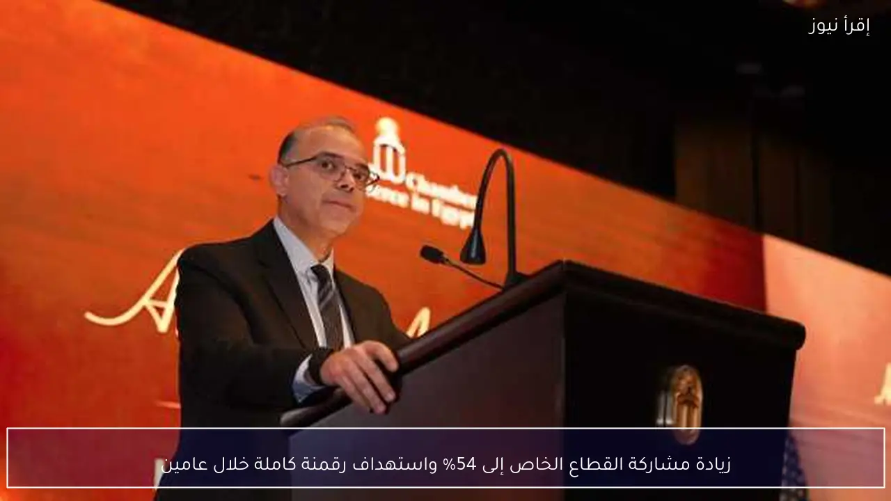زيادة مشاركة القطاع الخاص إلى 54% واستهداف رقمنة كاملة خلال عامين