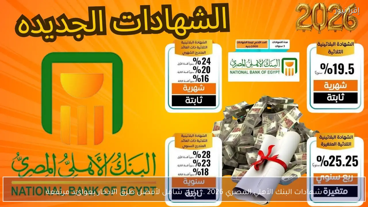 شهادات البنك الأهلي المصري 2026 .. دليل شامل لأفضل طرق الادخار بعوائد مرتفعة