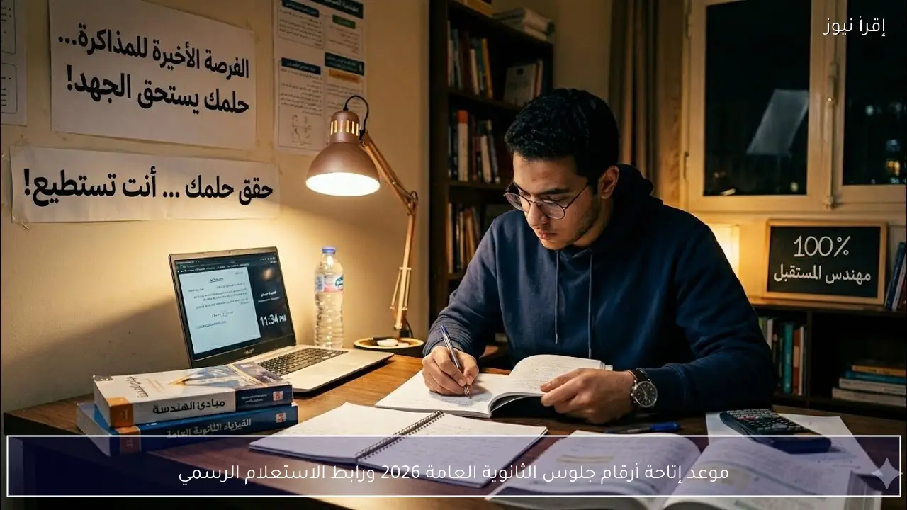 موعد إتاحة أرقام جلوس الثانوية العامة 2026 ورابط الاستعلام الرسمي