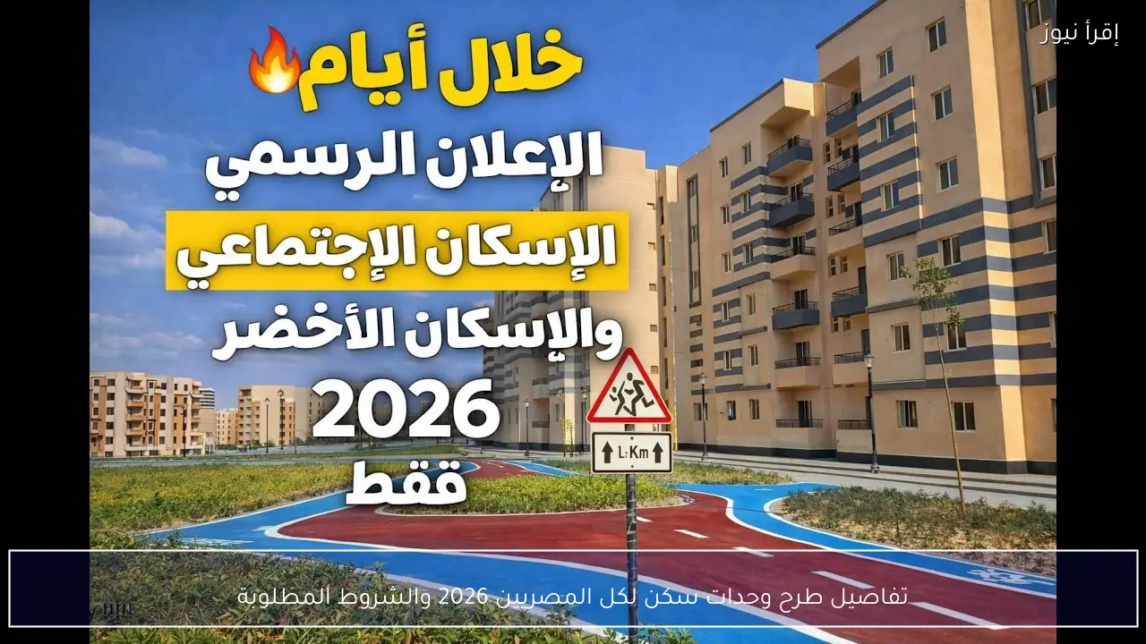 تفاصيل طرح وحدات سكن لكل المصريين 2026 والشروط المطلوبة