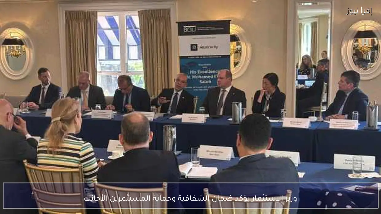 وزير الاستثمار يؤكد ضمان الشفافية وحماية المستثمرين الأجانب