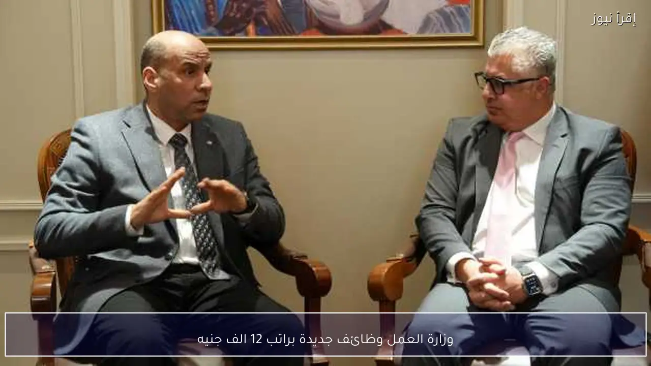 وزارة العمل وظائف جديدة براتب 12 الف جنيه