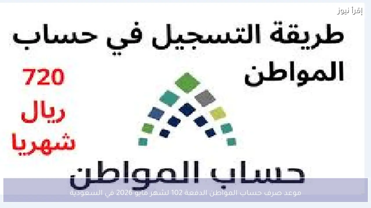 موعد صرف حساب المواطن الدفعة 102 لشهر مايو 2026 في السعودية