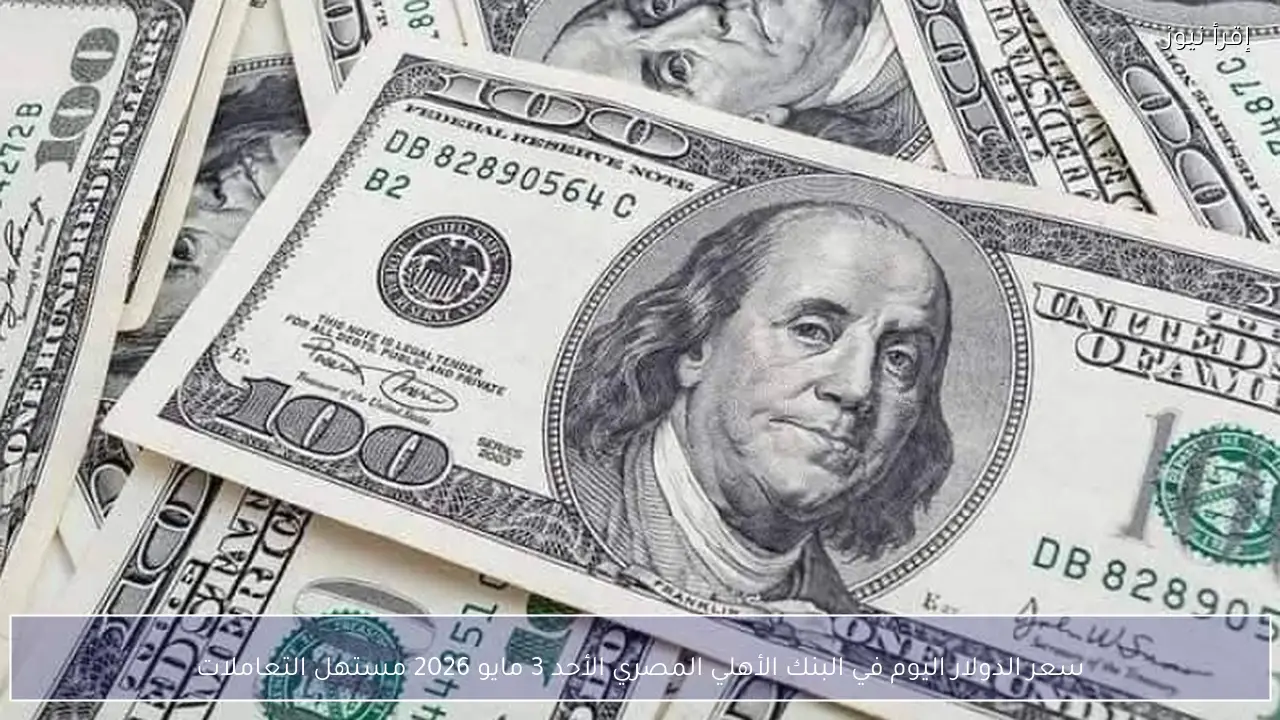 سعر الدولار اليوم في البنك الأهلي المصري الأحد 3 مايو 2026 مستهل التعاملات