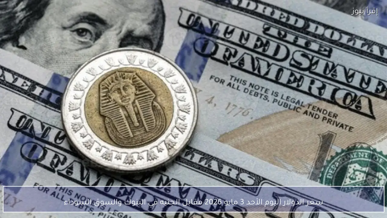 سعر الدولار اليوم الأحد 3 مايو 2026 مقابل الجنيه في البنوك والسوق السوداء