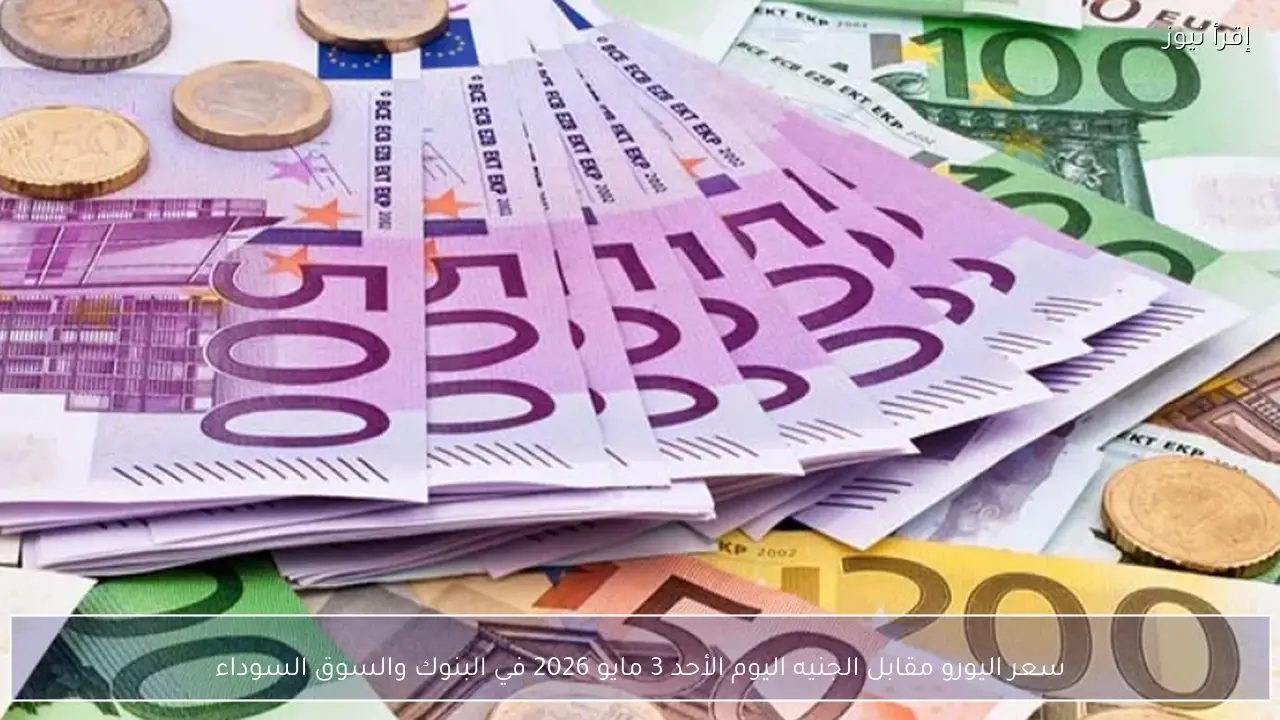 سعر اليورو مقابل الجنيه اليوم الأحد 3 مايو 2026 في البنوك والسوق السوداء